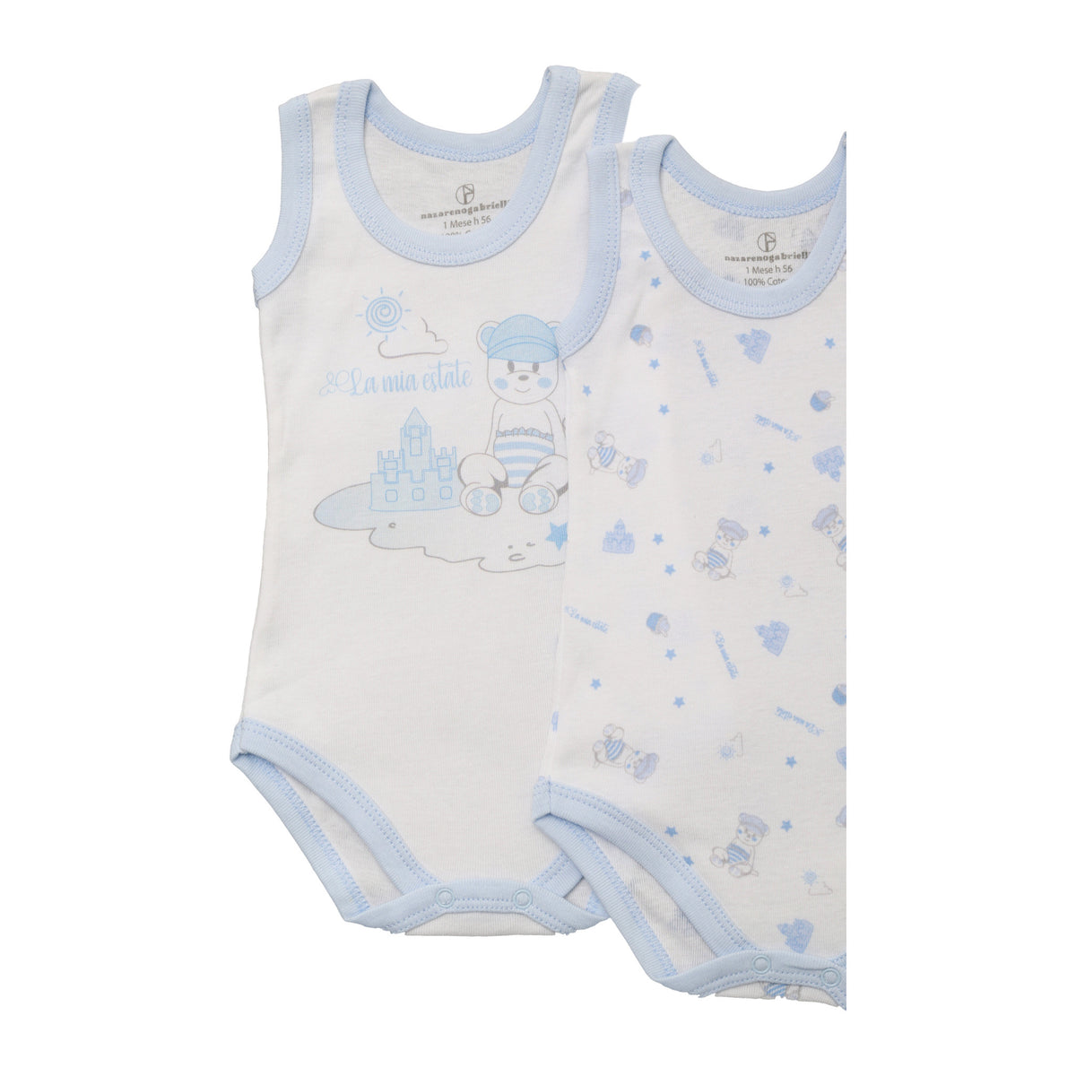 Body neonato a giromanica bipack celeste Nazareno Gabrielli NG-203 - foto 3
